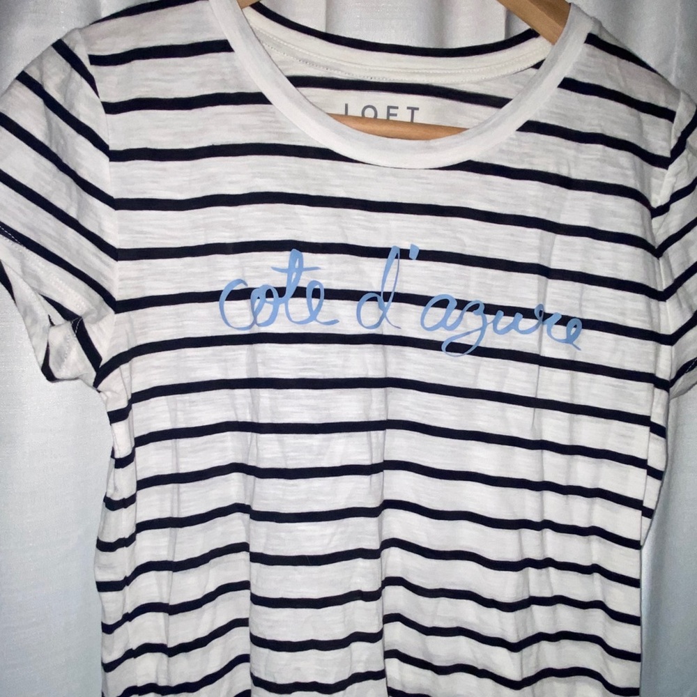 Blue and White Striped Shirt